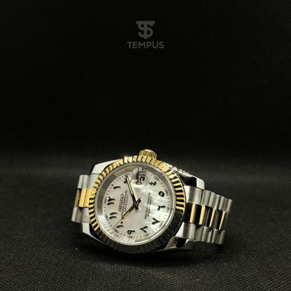 Datejust Mod - Arabic Two-Tone Pearl Gold