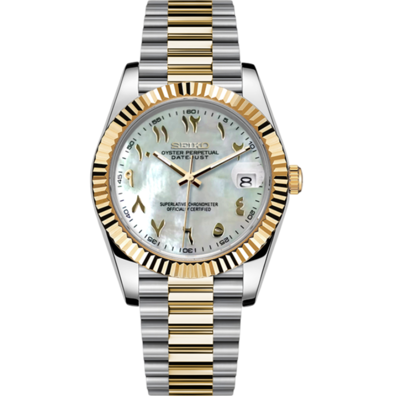 Datejust Mod - Arabic Two-Tone Pearl Gold