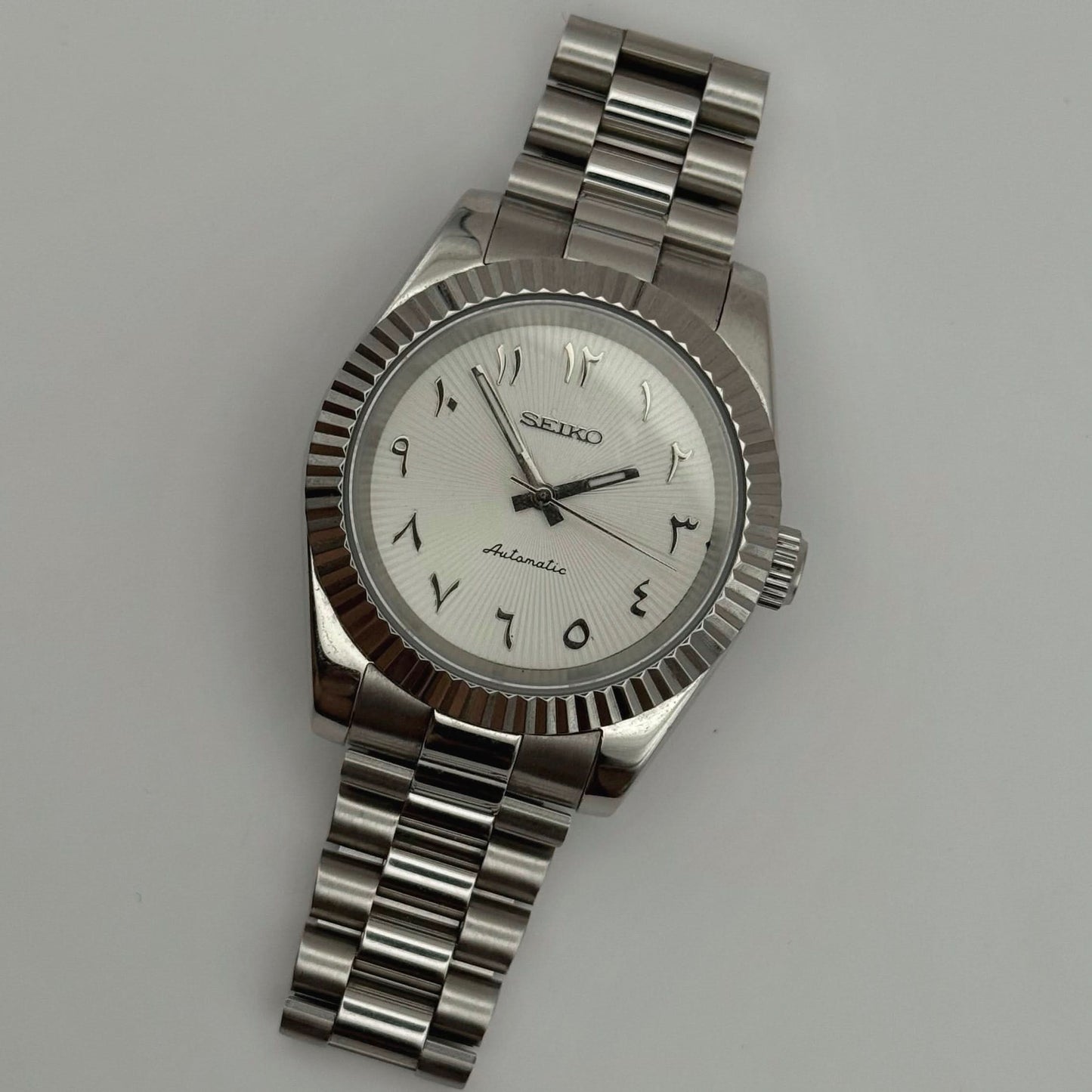 Datejust Mod - Textured Arabic White